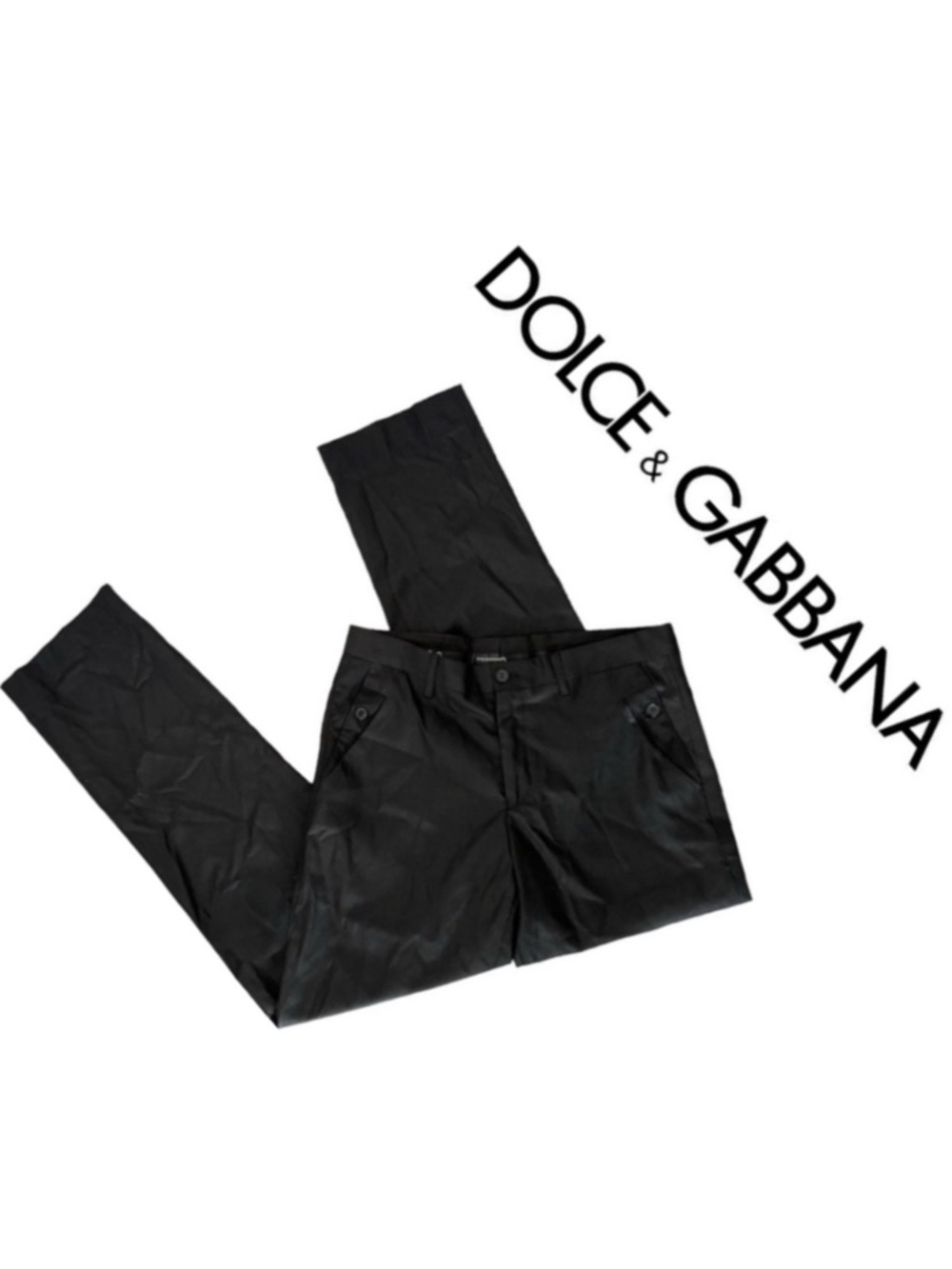 Dolce & Gabbana Black Straight Leg Trousers
